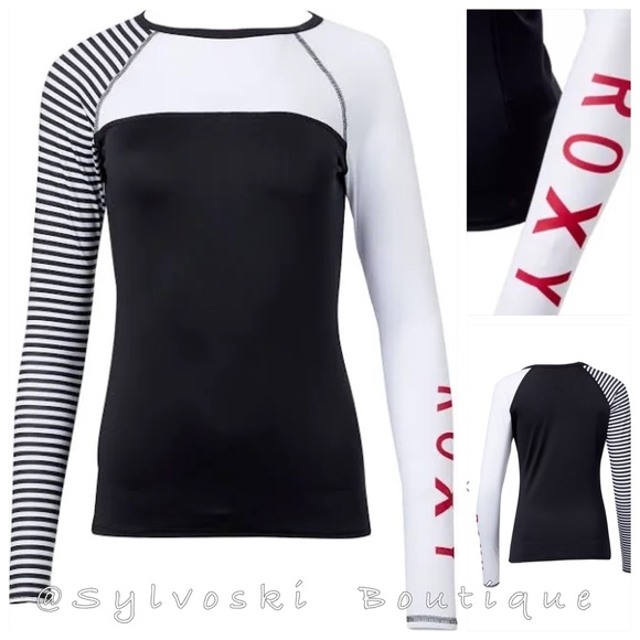 Other - 🔥 Roxy Stripe Long Sleeve Rash Guard NWT